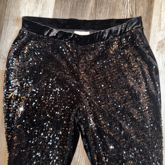 Chico's Elegant Black Sequin‎ Trousers - Picture 1 of 5